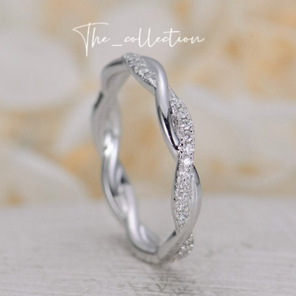 STERLING SILVER INFINITY DIAMOND RING - Picture 4 of 5